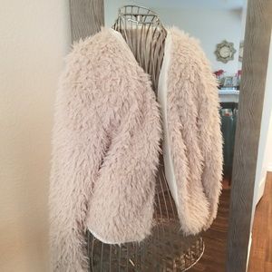 Cream fuzzy sweater no name